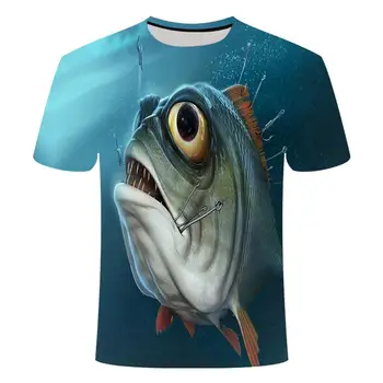 2020 nou de pescuit tricou casual, stil de imprimare 3D digital pește t-shirt barbati t-shirt de vară cu mânecă scurtă, o-neck top