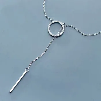 Argint 925 Placat cu Șirag de mărgele Rotunde Farmec Coliere Pentru Femei cravată collares Cadou de Ziua dz505