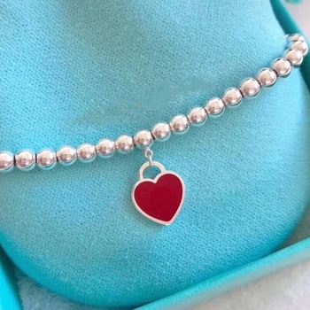 Original bratara S925 Argint in forma de inima pandantiv bijuterii moda clasic pentru prietena cadou de vacanță