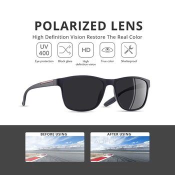 AOFLY DESIGN de Moda Polarizat ochelari de Soare Barbati Ultralight TR90 Cadru Pătrat de Conducere Oglindă Ochelari de Soare de sex Masculin zonnebril heren UV400
