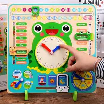 Jucarii Din Lemn Baby Vreme Sezon Calendar Ceas De Timp Cunoașterea De Învățământ Preșcolar Didactice Jucarii Pentru Copiii Montessori