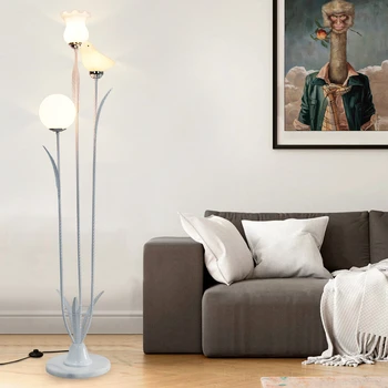 Nordic Pasăre Lampa Lampa de Podea Hotel Loft Deco în Picioare de Lămpi pentru Camera de zi Stand cu Flori de Lumină Restaurant Iluminare Podea de Lumină