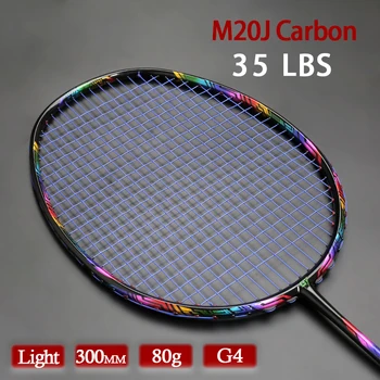 De înaltă Tensiune 35 LBS Fibra de Carbon Racheta de Badminton Înșirate Viteza Ultralight 4U 80g G4 Formare Profesională Racheta Pentru Adulti Padel