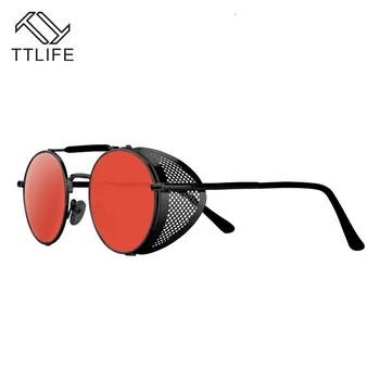 TTLIFE Clasic Steampunk ochelari de Soare Femei Cadru Metalic Rotund Epocă Ochelari de Soare Femei bărbați Ochelari de Protecție UV