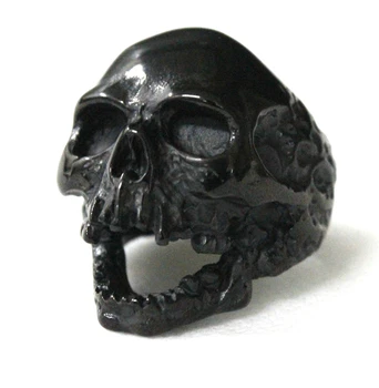 Navă de Dimensiuni 7-15 Rece Negru Rău Moarte Craniu Inel 316L din Oțel Inoxidabil Barbati Motociclistul Fantomă în Flăcări Rider Inel de Craniu