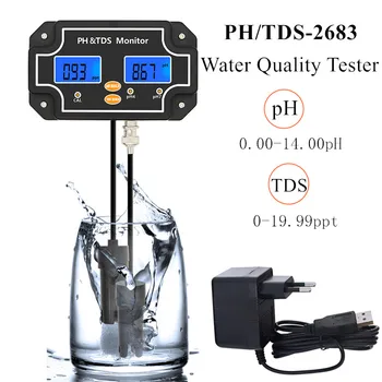PH/TDS-2683 2 in 1 pH-Metru pH/TDS Calitatea Apei Tester TDS Metru Impermeabila Dublu Display Tester pentru Aquarium Pool Spa 40% OFF