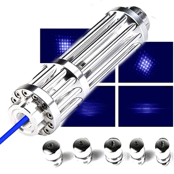 Mare Albastru Puternic Laser Lanterna 450nm 10000m Focusable Laser Pointer pix Focus Reglabil Ardere Lazer lanterna