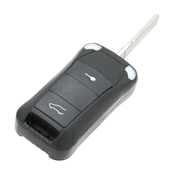 2 Butoane Flip Key Remote Shell caz fob pentru Porsche Cayenne netăiat HU66 lama