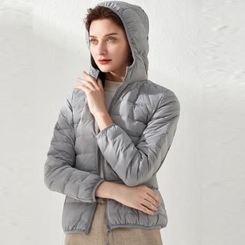 Ultra-Ușor, În Jos Jacheta De Iarna Pentru Femei Jachete Impermeabile Strat Cald Hanorac Cu Glugă De Sex Feminin Solid Portable Fără Sudură Mat Uza