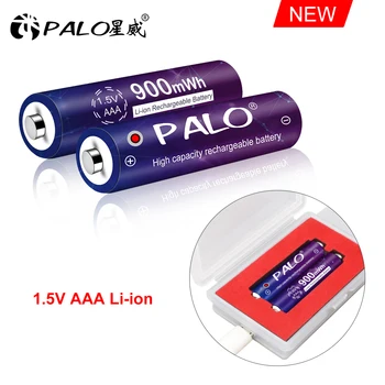 PALO 1.5 v AAA Baterie Li-ion 900mWh 1.5 V litiu reîncărcabile AAA baterie de Control de la Distanță Jucărie lumina+2slots punctul nr.: incarcator usb
