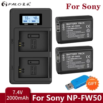 2000mAh NP-FW50 NP-FW50 Acumulator Camera LCD Dual USB Încărcător pentru Sony Alpha a6500 a6300 a6000 a5000 a3000 NEX-3 a7R