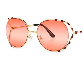 Ochelari de soare pentru femei brand de lux Rotund Gradient Lens cadru din aliaj de lux ochelari de soare brand femeie 2020 UV400 ochelari