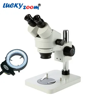 Profesionale 7X-45X Masă Pilon Sta Binocular Microscop Stereo Zoom Control PCB Microscopio 144 Led-uri de Lumină Inel