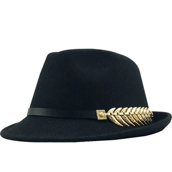 Simplu de Lână Femei Bărbați Fedora Pălărie De Iarnă de Toamnă Elegant Lady Gangster Trilby Simțit Homburg Biserica Jazz Pălărie 55-58CM reglabil