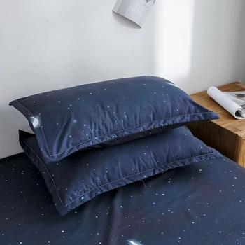 4buc Dormitor Lenjerii de pat Star Luna Cearceaf Plapuma Acoperă Pernă Set de lenjerie de Pat