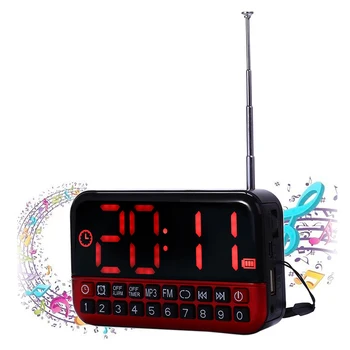 Ceas cu Alarmă Digital cu LED Display Radio muzica MP3 Difuzor de Călătorie Amânare func Antena wireless Office Acasă Pentru Mamă În Vârstă