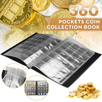 10 Pagini Colectarea de Bani de Organizator 360 de Buzunar de Monede de Colectare Album Carte pentru Colector de Monede Titularul Album Penny Coin Sac de Depozitare