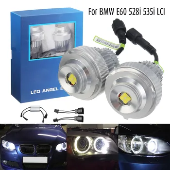 2BUC Angel Eyes LED-uri Lumini de poziție LED Inel Bec Kituri Far Nici o Eroare pentru BMW Seria 5 E60 E61 528i 535i LCI