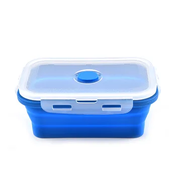 GODWJ 4 Pliabil pentru cuptorul cu Microunde Silicon Cutie de Prânz Seturi Dreptunghi Portabil Pliant Bento Box Container pentru Alimente Pentru Cină