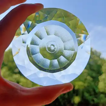 80mm Clar K9 Cristal Concavă Forma Rotunda Candelabru cu Cristale, Pandantive Suncatcher Accesorii Meserii Cadou Home Decoratiuni de Gradina