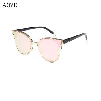 2019 Moda Retro V logo-ul aoze ochelari de soare doamna Designer de ochelari de soare Oglinda de sex feminin de Epocă ochelari de soare, lentile pentru barbati femei UV400