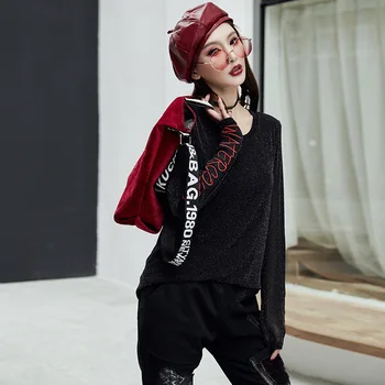Max LuLu 2019 Moda coreeană Gotic Doamnelor Plasă de Topuri Tricouri Femei Sexy Lace T-shirt, Broderie Haine de sex Feminin Casual Tricou