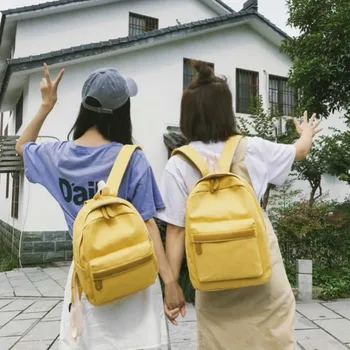 Rucsaci Femei Solide Panza Culori Bomboane Saci de Umăr de Călătorie de Agrement de Mare Capacitate Elevii Anti-furt Ulzzang Stil coreean