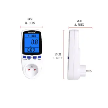 Contor de energie Plug Ecran LCD 7 Modul de Afișare Wattmeter măsurare a Consumului de Energie