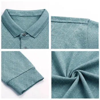 COODRONY Brand T Camasa Barbati de Turn-down Guler Maneca Lunga T-Shirt pentru Bărbați de Înaltă Calitate Business Casual Carouri Tricou Homme de Sus C5017