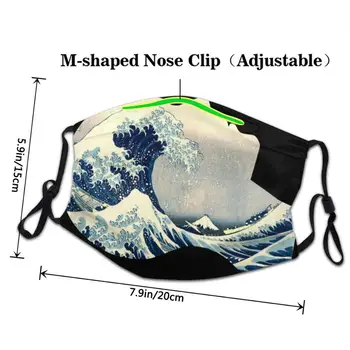 Blue Wave Hokusai Mare Val În Capul Meu DIY fata maks moda lavabile refolosibile masca de fata masca gura cu un design amuzant