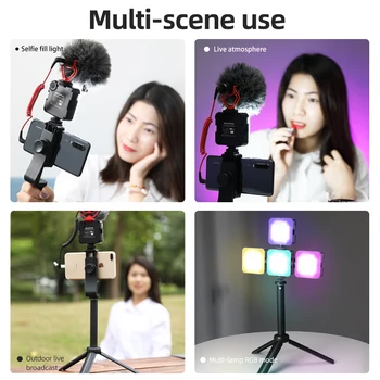 6W Mini LED RGB Lumina Video cu Trepied 2700K-6500K Pe Camera se Umple de Lumină Fotografie de Iluminat Pentru Tiktok Vlog Lumina lămpii