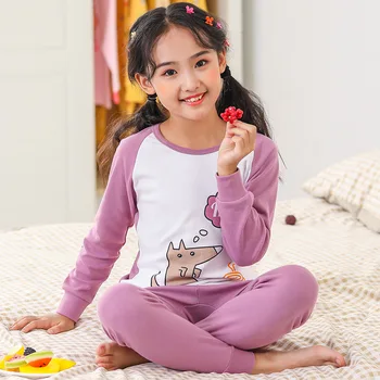 Pijamale copii Set Fete Băieți, Pijamale Copii, Pijamale Seturi Complet Maneca 2-14 ani Iarnă Pijamale Pijama Copii Acasă Îmbrăcăminte