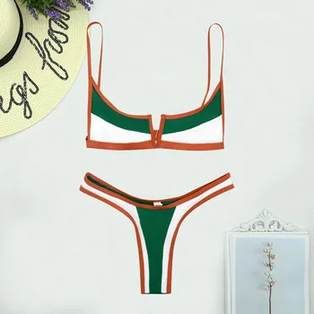 Femei costum de baie Imprimate Biquini Talie Joasa Bikini Set Push-Up Brazilian Costume de baie de înaltă tăiat Două Piese Plaja Costum de Baie 2021 noi