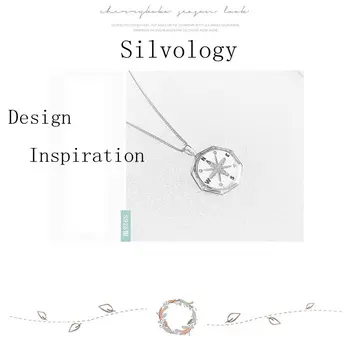 Silvology Argint 925 Octogon Busola Colier De Aur Original, Elegant, La Modă De Sex Feminin Pandantiv Colier 2019 Bijuterii