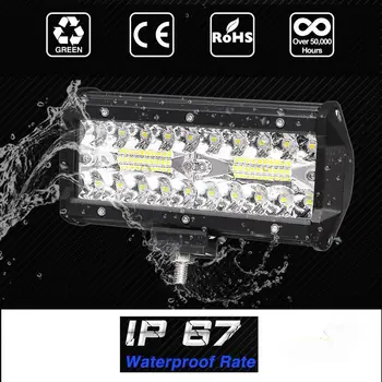 7inch 200W LED Lumina de Lucru Bar Locului de întâlnire Offroad Inundații 4WD Lumina Pentru SUV Lampa cu 400 LED-uri Păstăi 6500k Bec