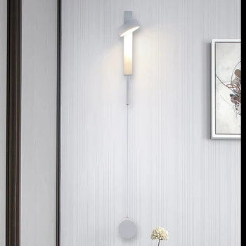LED Dimming Lampă de Perete Dormitor Noptieră Lumina de Perete Decor Interior corp de iluminat Alb/Aur/Negru Cu intrerupator AC220V