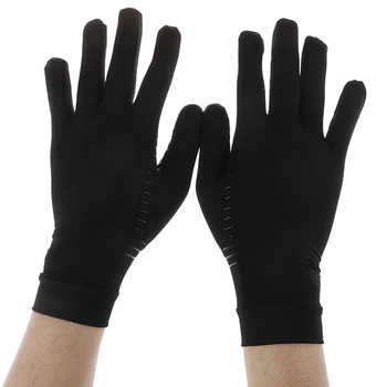 Hot Nou Femei Bărbați Cupru fibra de Terapie de Compresie Mănuși de Mână Artrita Dureri Articulare Relief Plin pe Jumătate Degetul Mănuși de Terapie