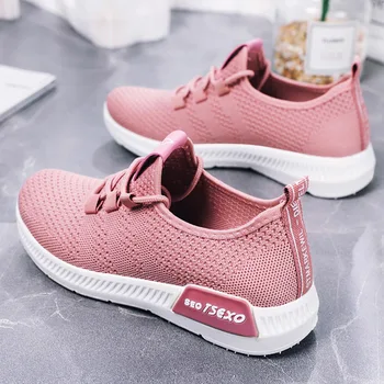 2019 Nou Casual Respirabil Pantofi pentru Femei Pantofi de alergat Confortabil Zbor Țesute Plasă Respirabil Pantofi Sport Femei