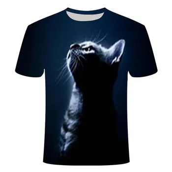 2021 Noi Cat de Imprimare 3D tricou Casual cu Maneci Scurte O-gât de Moda de Imprimare 3D Cămașă de sex Masculin/de sex feminin tricou 3D de sex Masculin T-shirt