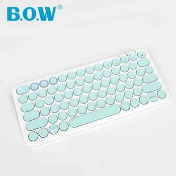 B. O. W Mică Tastatură Fără Fir Bluetooth Conectat 78 Rotund Cheile Reincarcabil Si Portabil Easy-Switch Între 3 Dispozitive