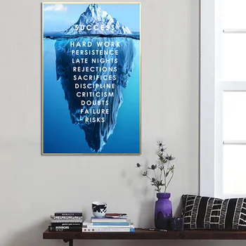 Iceberg de Succes Panza Poster Peisaj Motivaționale Panza Pictura Arta de Perete Poza pentru Decor Acasă (Fara Rama)
