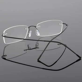 Moda Aliaj cu Memoria fără ramă de Ochelari de Citit Flexibile Fara rama Presbyopic Ochelari Anti-blue Ray Ochelari de vedere Ochelari de vedere Gafas+2+3