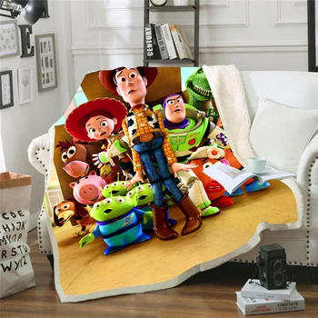 Desene animate Pătură Toy Story 3D Imprimate Pătură de Canapea Quilt Capac de Călătorie lenjerie de Pat de Pluș Arunca Fleece Pătură, Cuvertură de pat