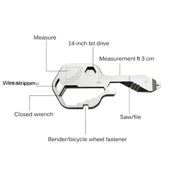 Buzunar 24 In 1 Cheie Inel Edc Gadget-Cheie Instrument Multifuncțional Carabină Unealta Multifunctionala Șurubelniță Cheie Bucătărie În Aer Liber