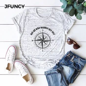 JFUNCY Moda pentru Femei T-shirt din Bumbac cu Maneci Scurte Topuri de Vara Streetwear Casual pentru Femei Tricou Femei Plus Dimensiune Haine