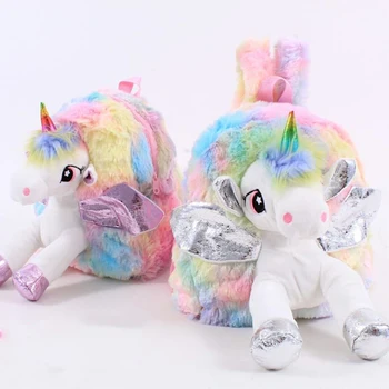 Fetita Unicorn Blana Rucsac Copii Drăguț Fermoar Ghiozdan Mini Copil Păpușă Jucărie Rucsac Pentru Kidergarten Nou Plus Geanta