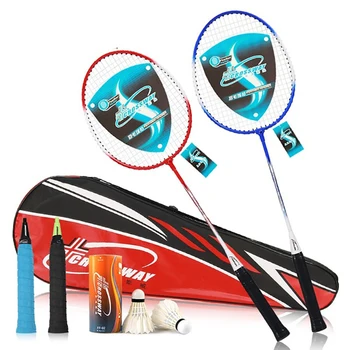 2 buc/lot Cuplu Aliaj de Fier de Formare Rachete de Badminton Racheta Greutate de Lumină Sport Cu Sac Set de Badminton Pentru Adulti Adolescenti