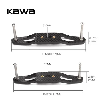 KAWA Rolă de Pescuit Mâner Fibră de Carbon, Mâner Basculant Pentru Abu Daiwa, Shimano Tambur Accesoriu Gaura de Dimensiunea 8x5/7x4mm Lungime 110/120mm