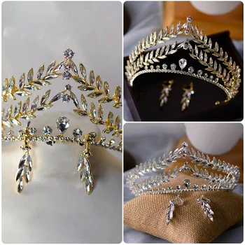 Royal Princess Brides Diademe Headpieces Bentițe De Cristal Accesorii De Par De Nunta