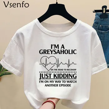 Grey Sloan Memorial Hospital T-Shirt Femei Anatomia lui Grey Topuri Femeile Tricou Casual cu Maneci Scurte de Moda de sex Feminin Tricou Haine